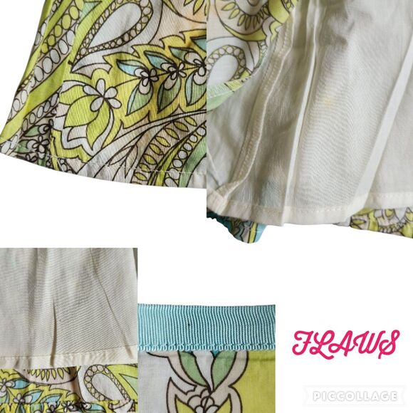 GAP Blue Green Paisley A line Boho Midi Skirt 10 REG - Picture 5 of 9